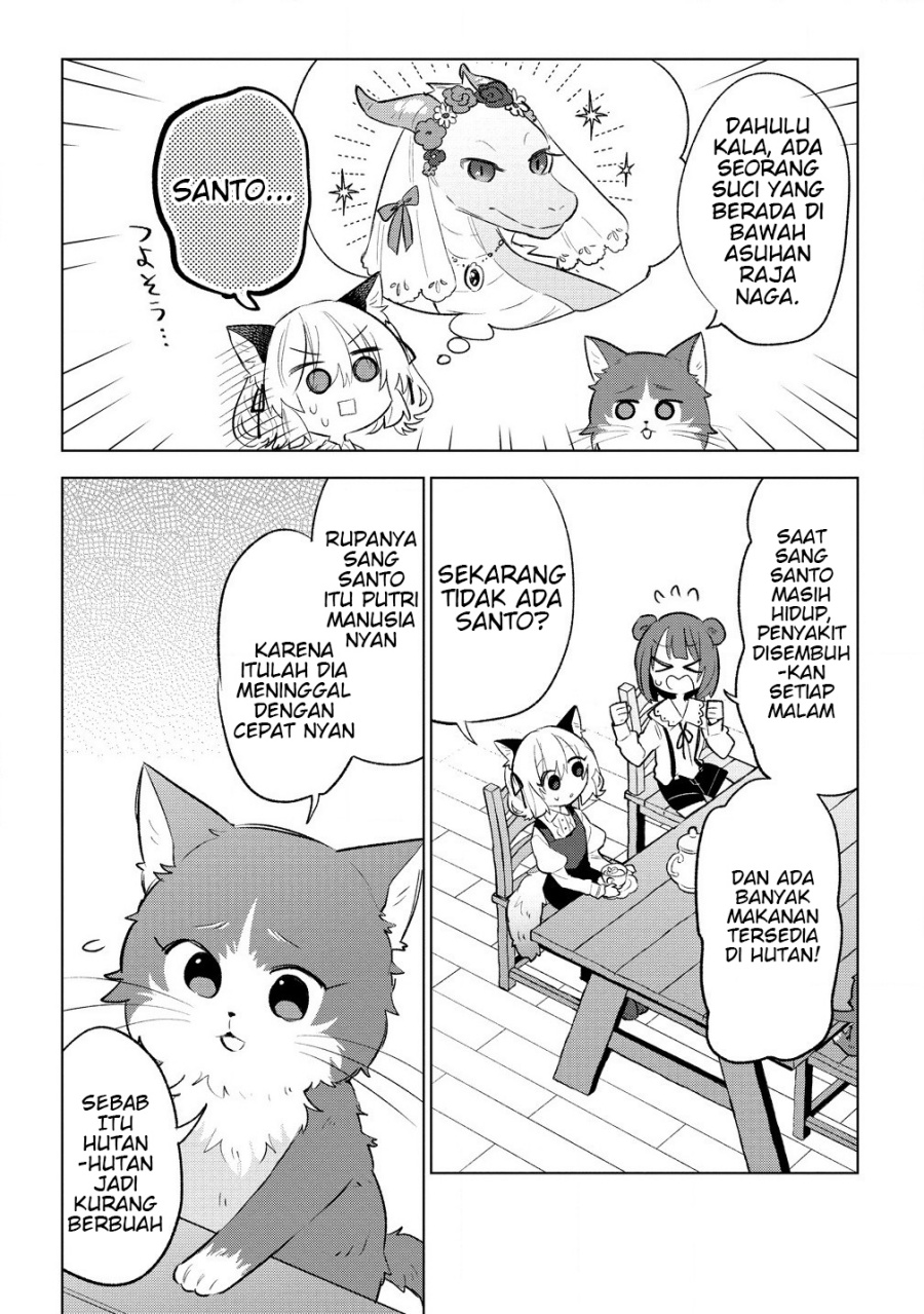 Nekomimi Shoujo wa Mori de Slow Life wo Okuritai: Mofumofu wa Shomou Shimashita ga, Seijo to ka Ouji-sama to ka wa Chuumongai desu Chapter 05.2 Bahasa Indonesia
