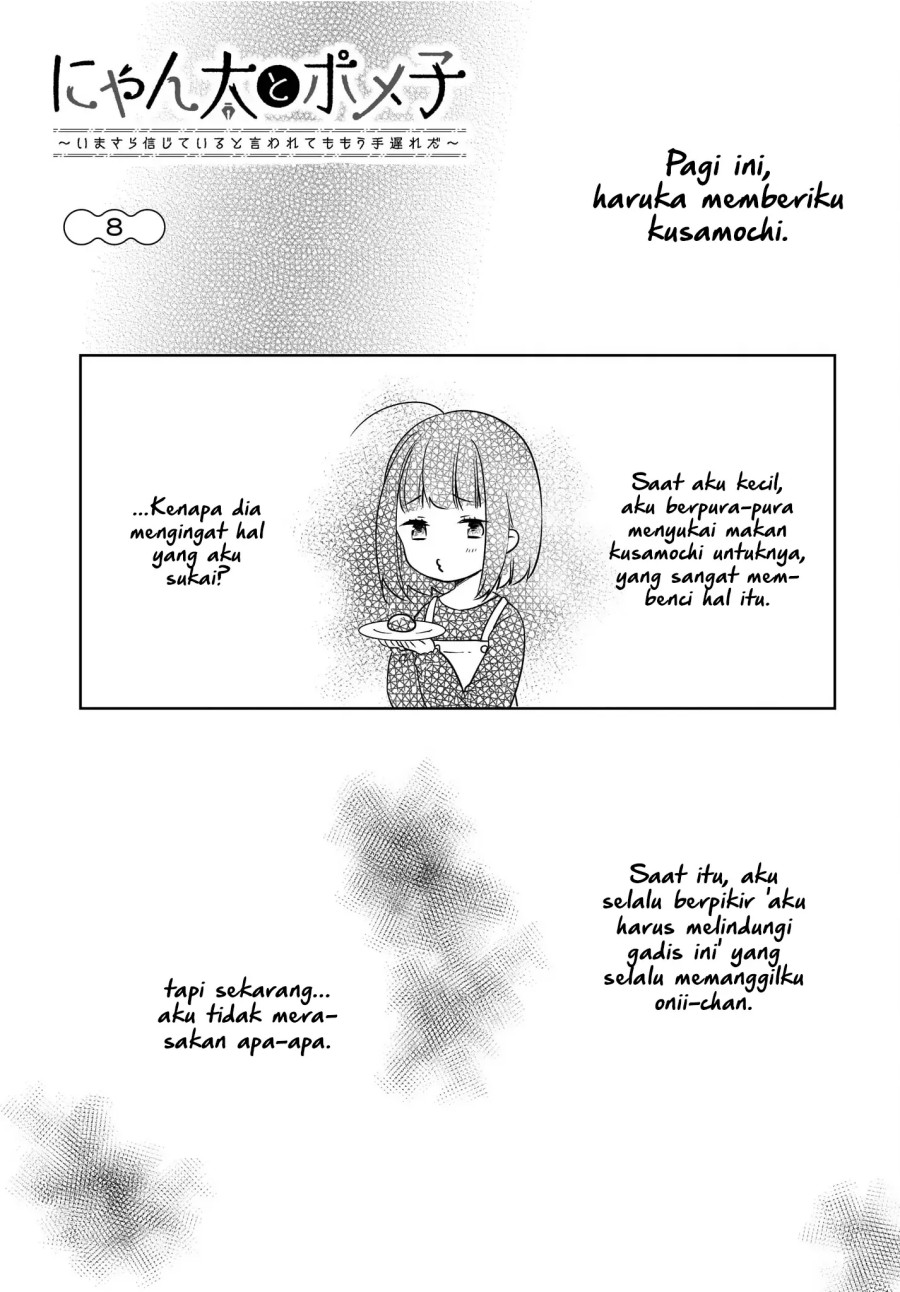 Nyanta to Pomeko “Imasara Shinjite Iru to Iwarete mo Mou Teokureda” chapter 8