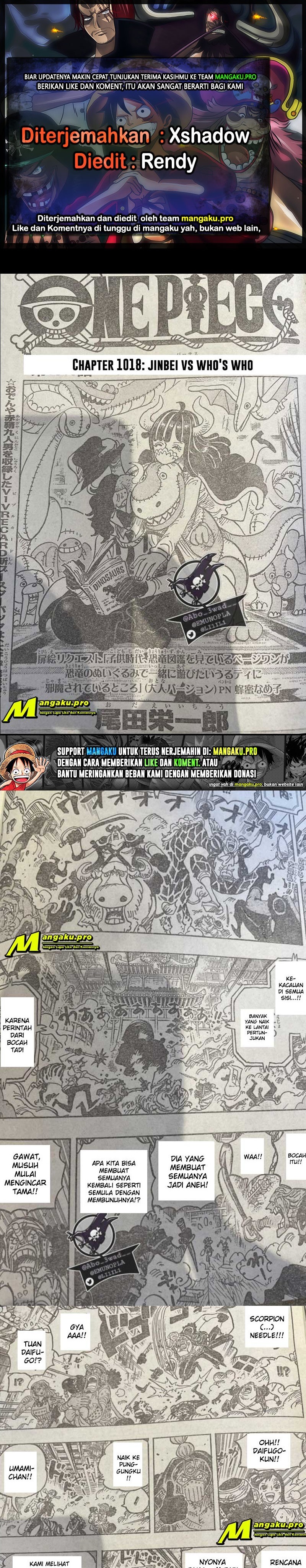One Piece Chapter 1018 LQ Bahasa Indonesia
