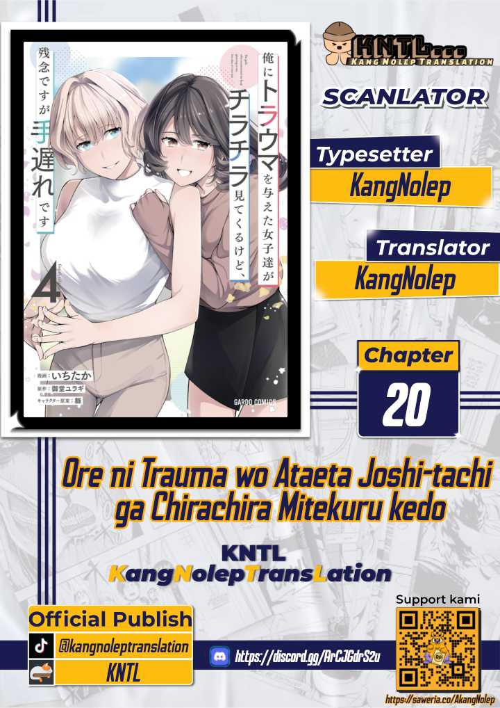 Ore ni Trauma wo Ataeta Joshi-tachi ga Chirachira Mitekuru kedo, Zannen desu ga Teokure desu Chapter 20 Bahasa Indonesia