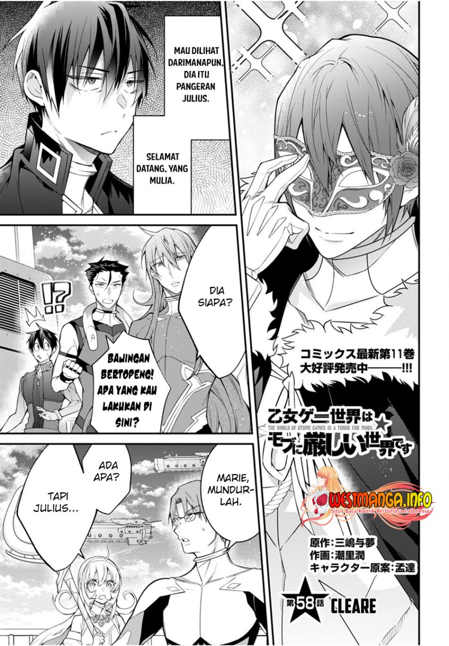 Otome Game Sekai wa Mob ni Kibishii Sekai Desu Chapter 58 Bahasa Indonesia