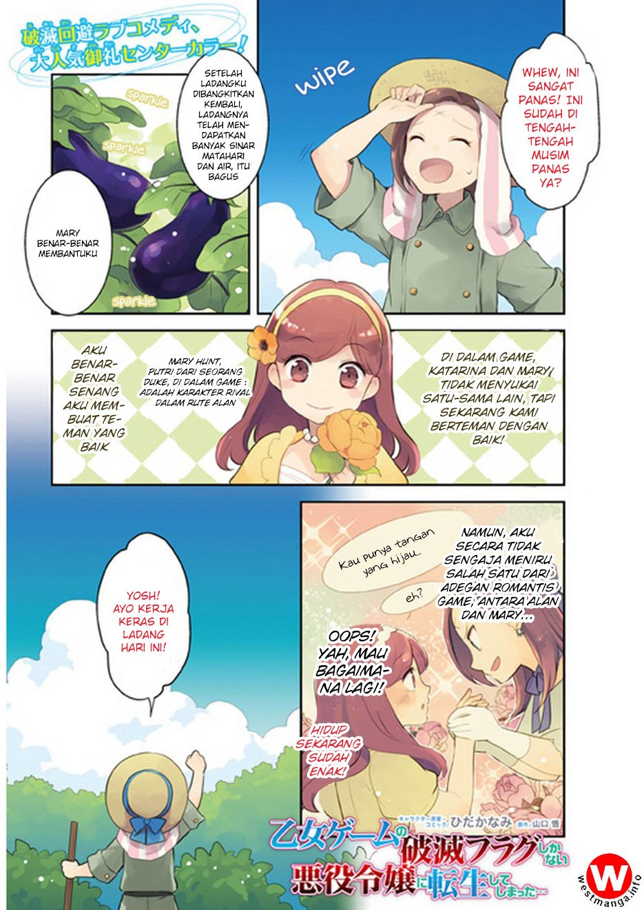Otome Game no Hametsu Flag shika nai Akuyaku Reijou ni Tensei shite shimatta Chapter 04 Bahasa Indonesia