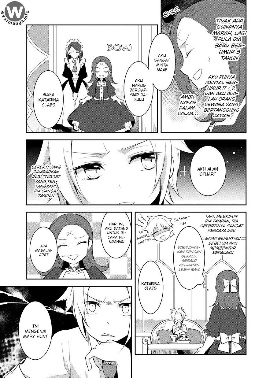 Otome Game no Hametsu Flag shika nai Akuyaku Reijou ni Tensei shite shimatta Chapter 04 Bahasa Indonesia