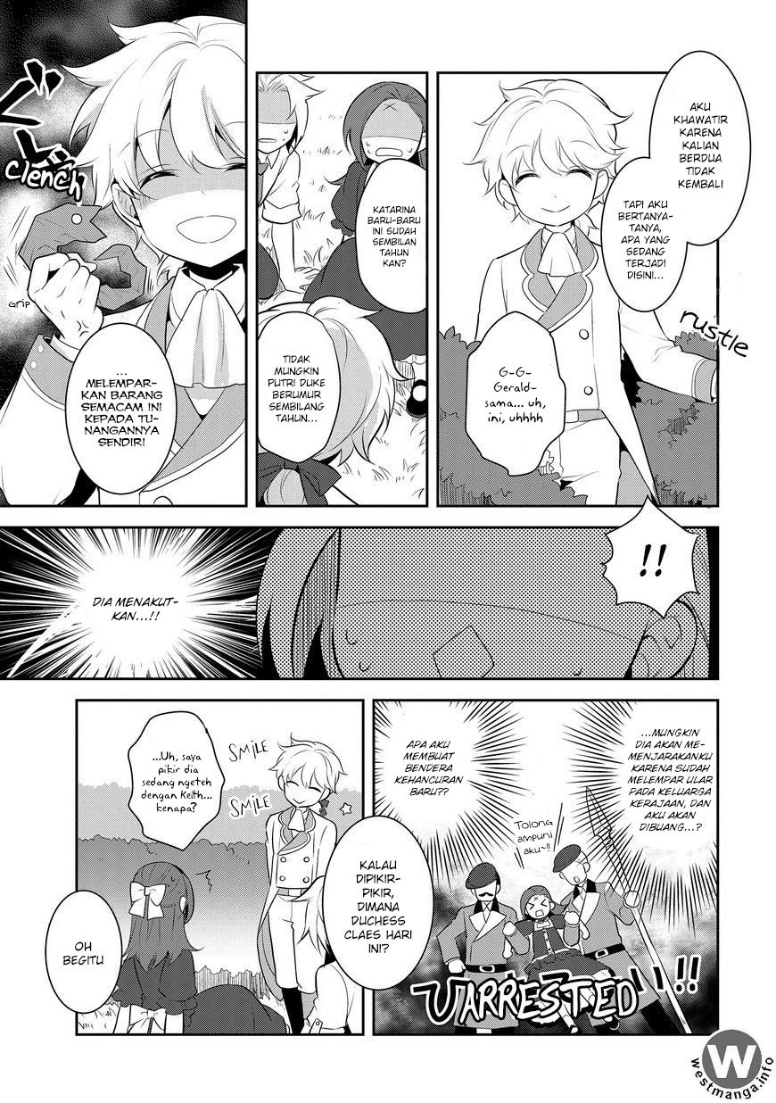 Otome Game no Hametsu Flag shika nai Akuyaku Reijou ni Tensei shite shimatta Chapter 04 Bahasa Indonesia