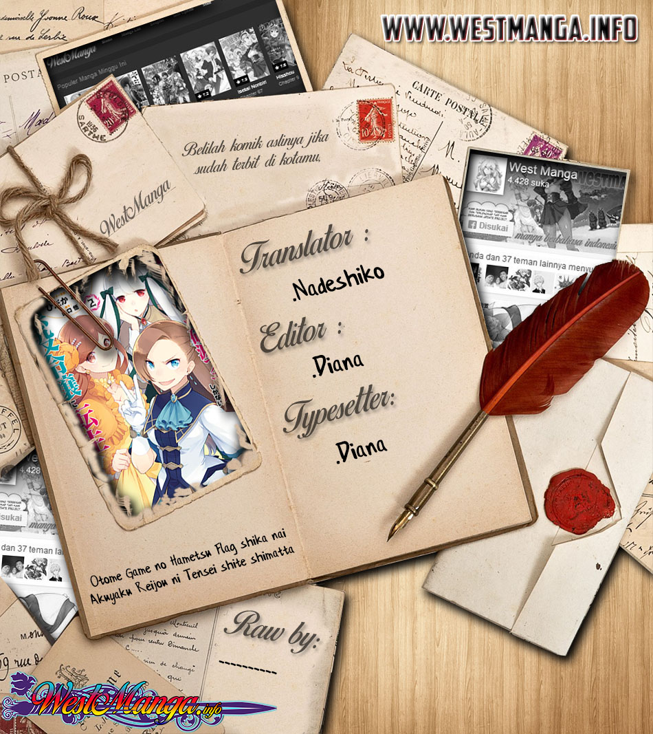 Otome Game no Hametsu Flag shika nai Akuyaku Reijou ni Tensei shite shimatta Chapter 19 Bahasa Indonesia