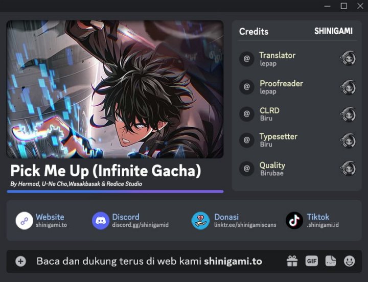 Pick Me Up, Infinite Gacha Chapter 181 Bahasa Indonesia