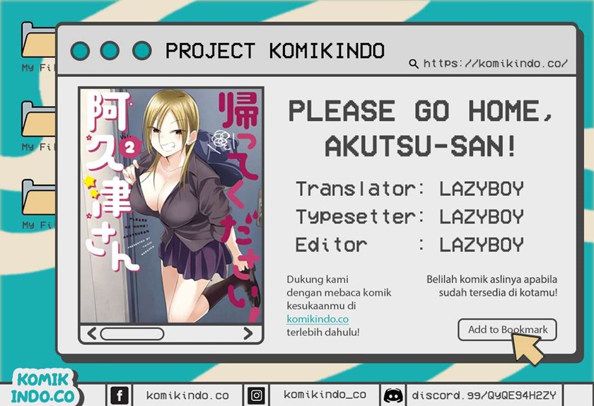 Please Go Home, Akutsu-san! Chapter 44 Bahasa Indonesia