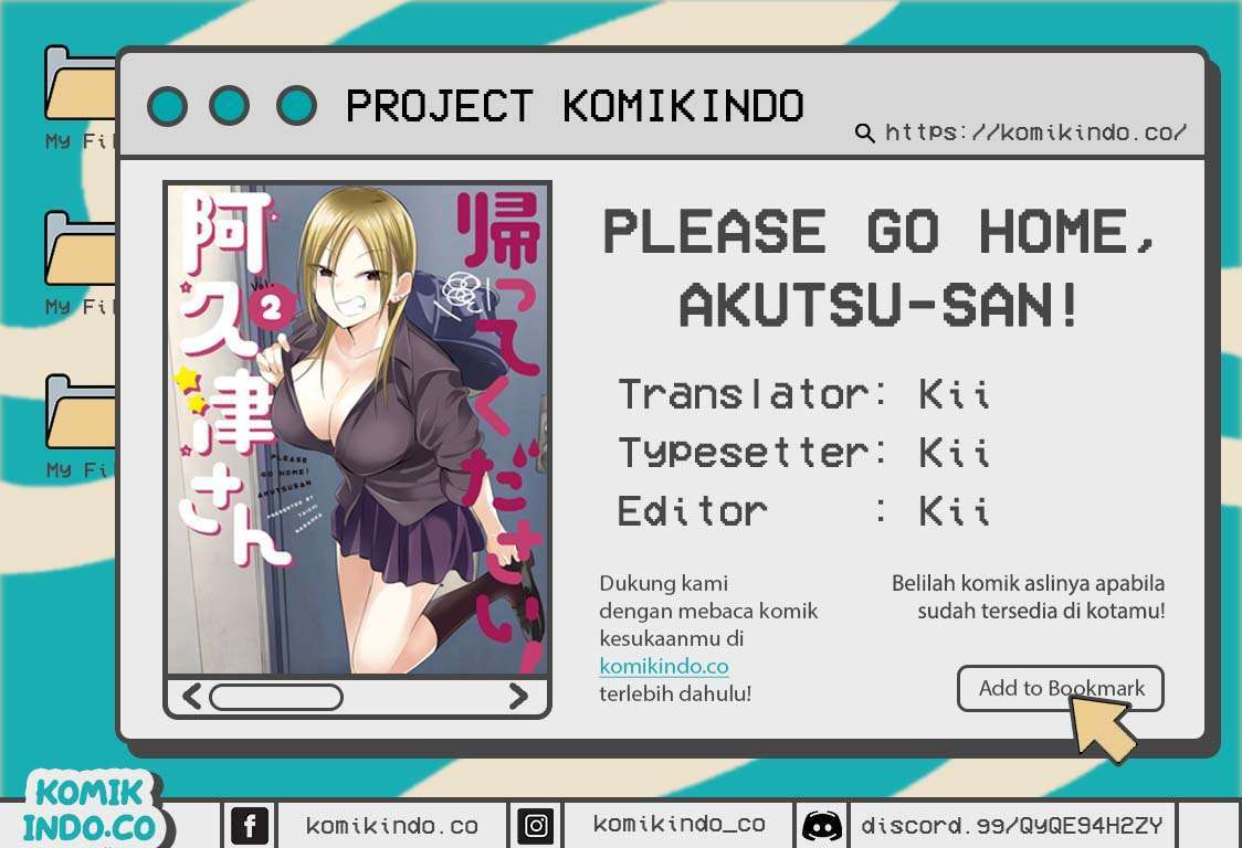 Please Go Home, Akutsu-san! Chapter 72 Bahasa Indonesia