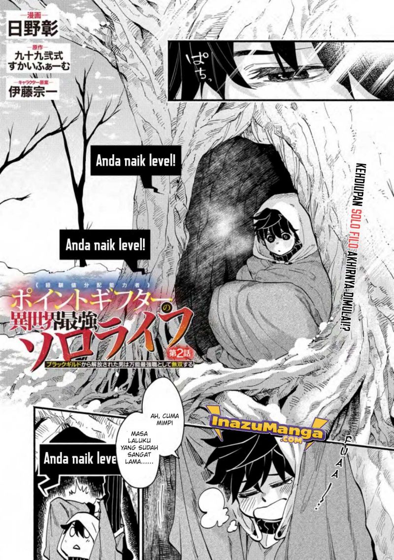 Point Gifter Keikenchi Bunpai Nouryokusha no Isekai Saikyou Solo Life Chapter 02 Bahasa Indonesia
