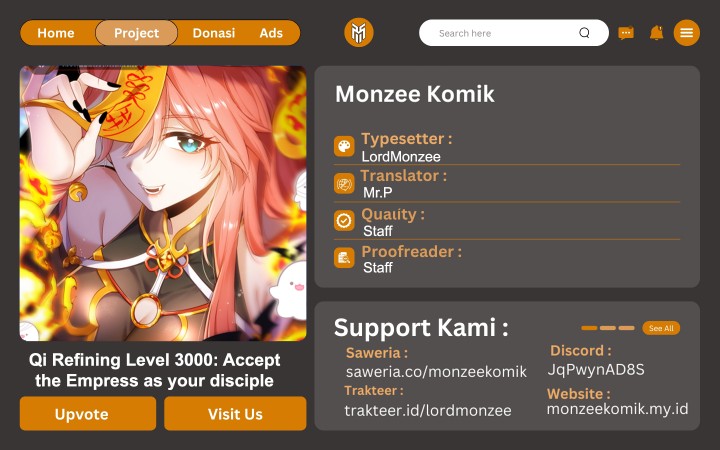 Qi Refining Level 3000 Accept the Empress as your disciple Chapter 06 Bahasa Indonesia