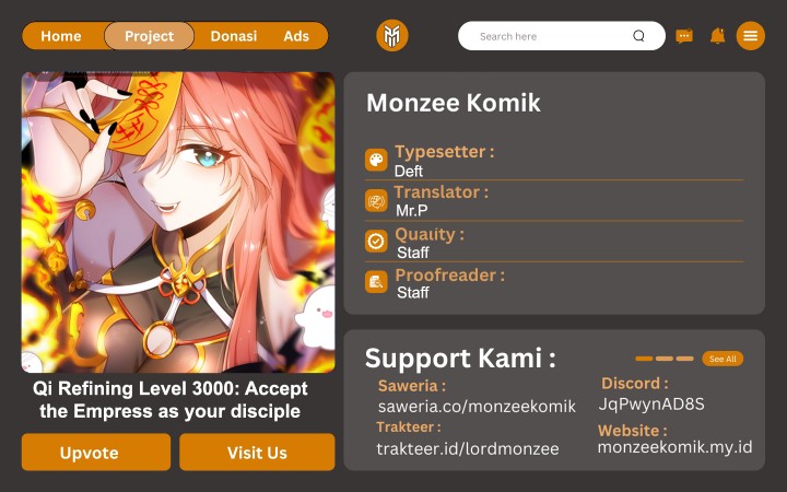 Qi Refining Level 3000 Accept the Empress as your disciple Chapter 11 Bahasa Indonesia