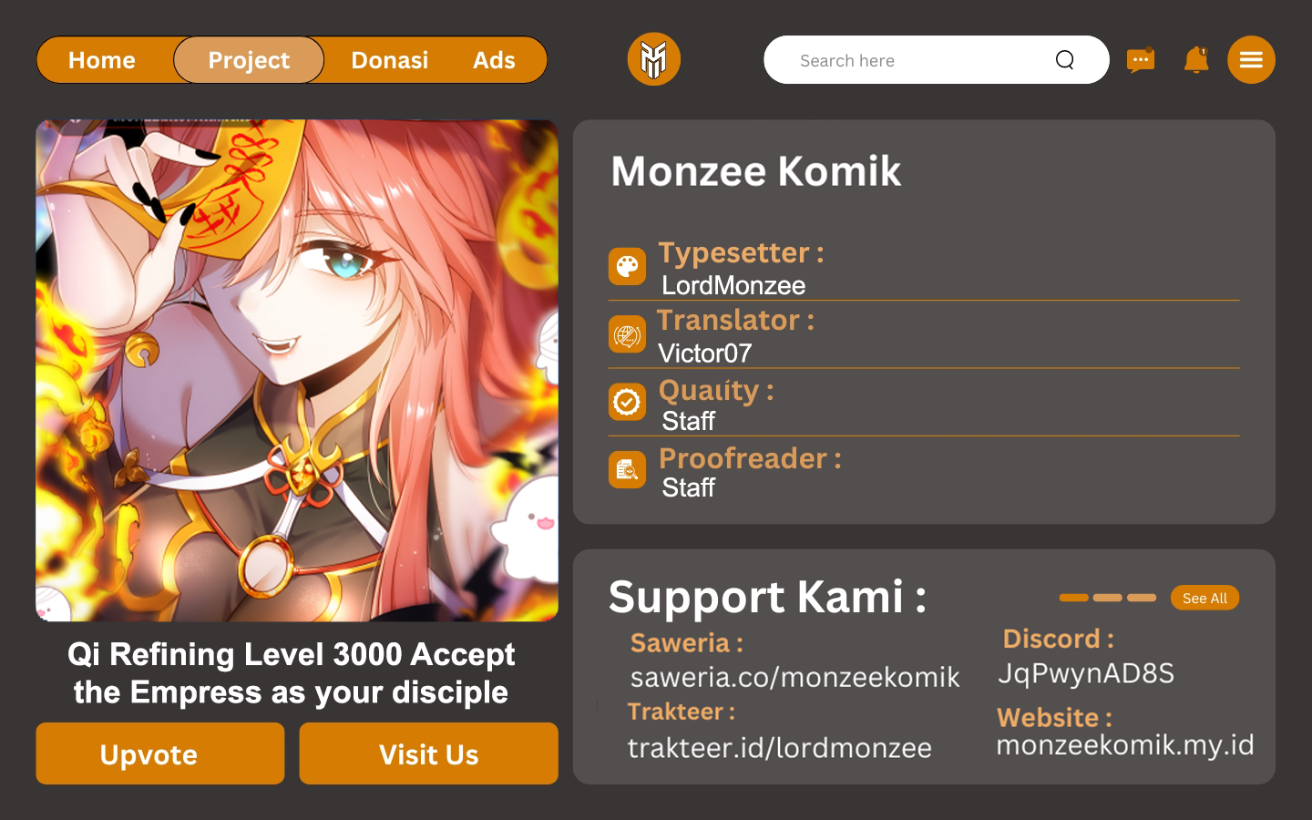 Qi Refining Level 3000 Accept the Empress as your disciple Chapter 15 Bahasa Indonesia