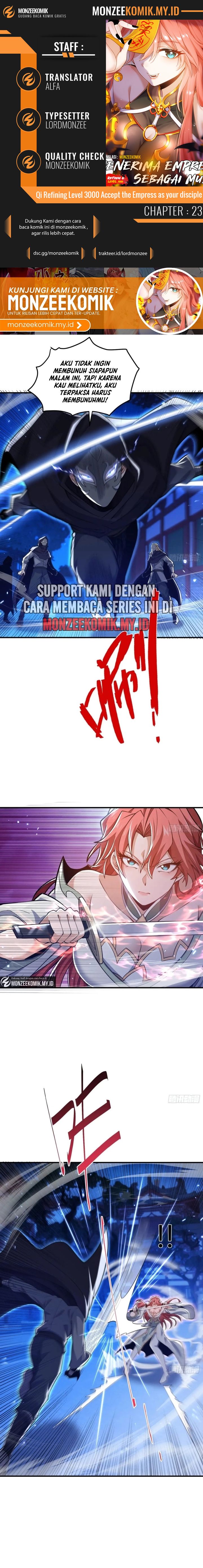 Qi Refining Level 3000 Accept the Empress as your disciple Chapter 23 Bahasa Indonesia