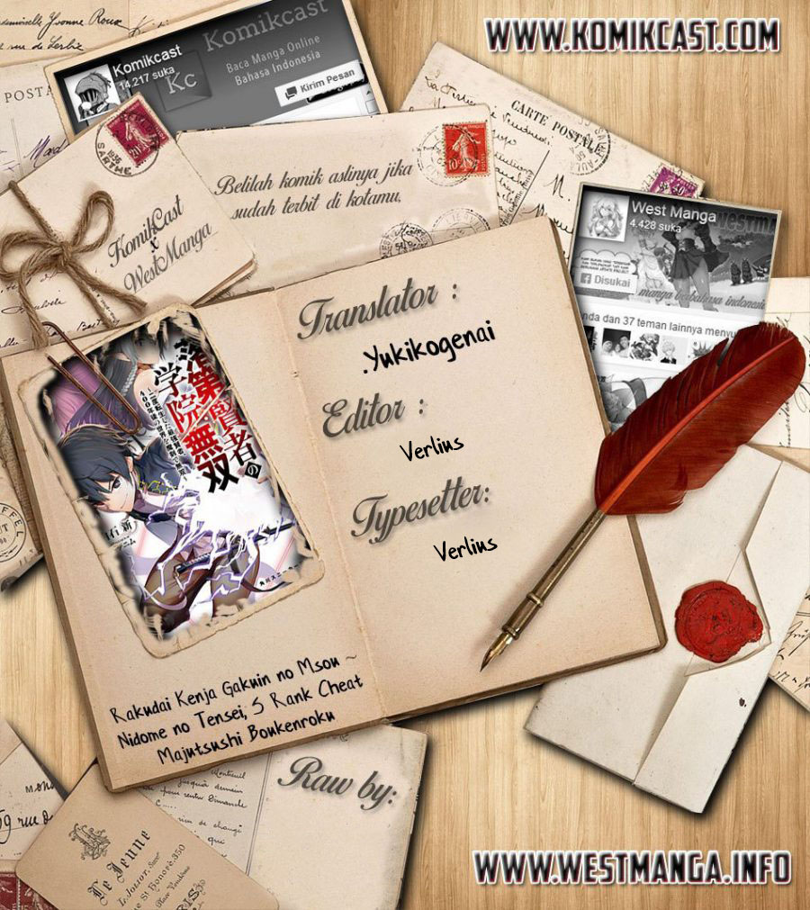 Rakudai Kenja Gakuin no Musou ~ Nidome no Tensei, S Rank Cheat Majutsushi Boukenroku Chapter 08.6 Bahasa Indonesia