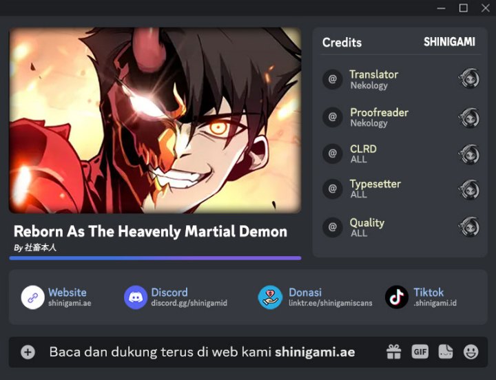 Reborn as a Heavenly Martial Demon Chapter 12 Bahasa Indonesia