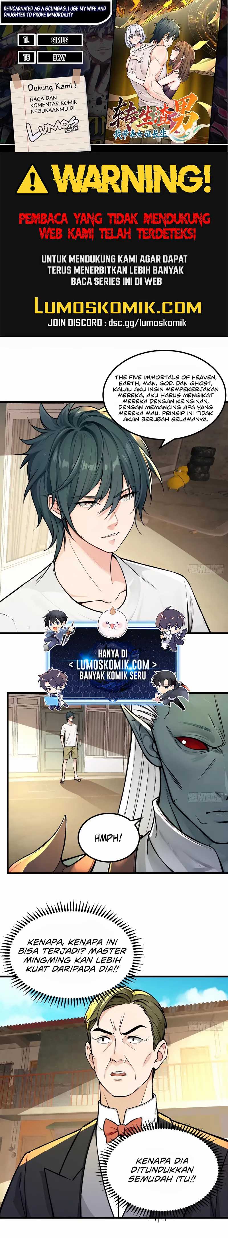 Reincarnated as a Scumbag I Use My Wife and Daughter to Prove Immortality Chapter 17 Bahasa Indonesia