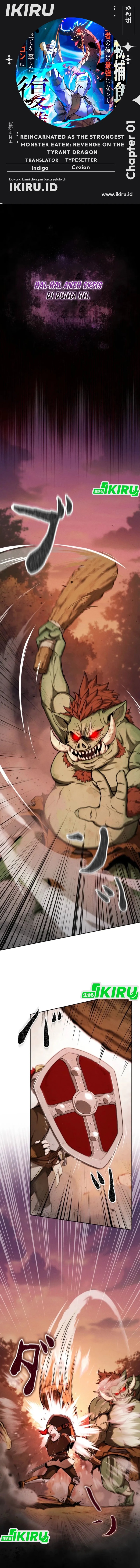 Reincarnated as the Strongest Monster Eater: Revenge on the Tyrant Dragon Chapter 01 Bahasa Indonesia