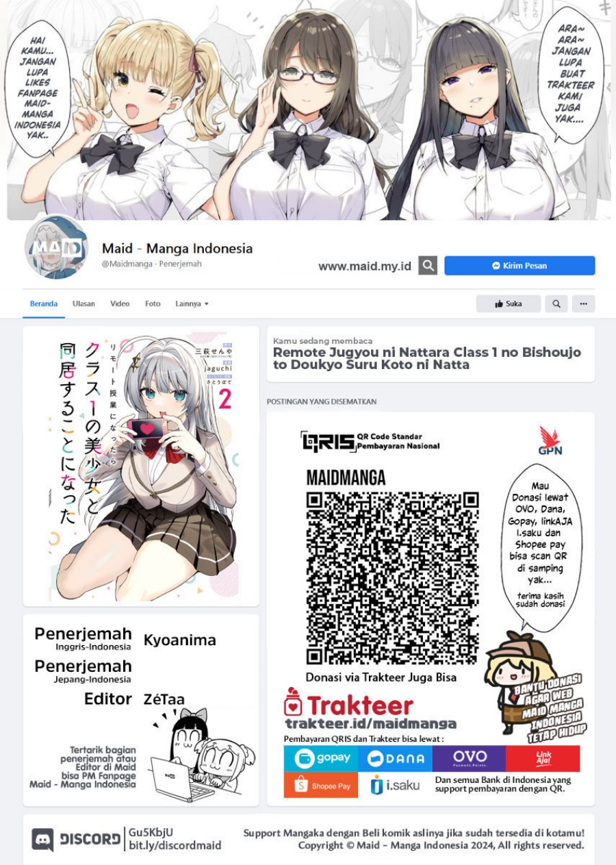 Remote Jugyou ni Nattara Class 1 no Bishoujo to Doukyo Suru Koto ni Natta chapter 15