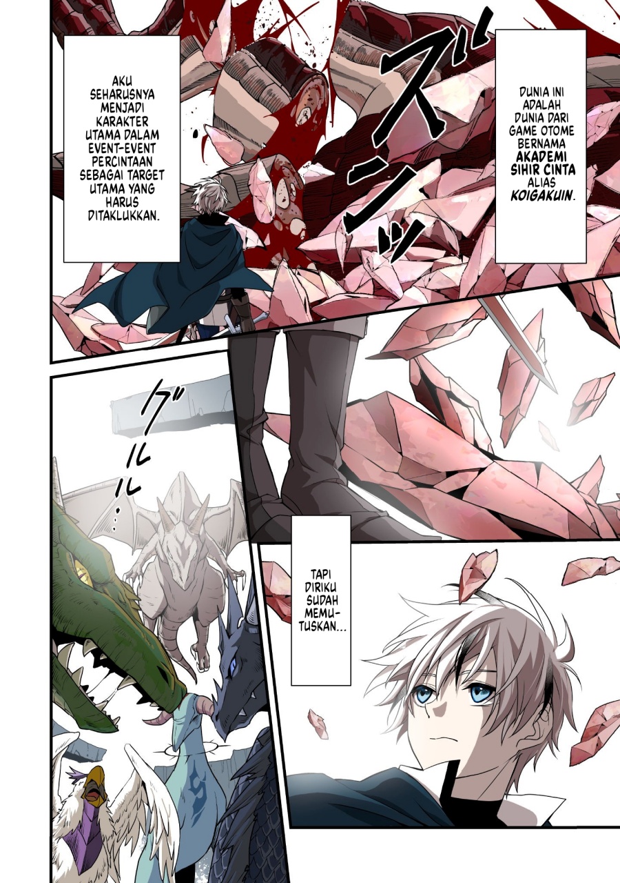 Ren’ai Mahou Gakuin ~Otomege Sekai de Saikyou wo Mezasu~ Chapter 01 Bahasa Indonesia