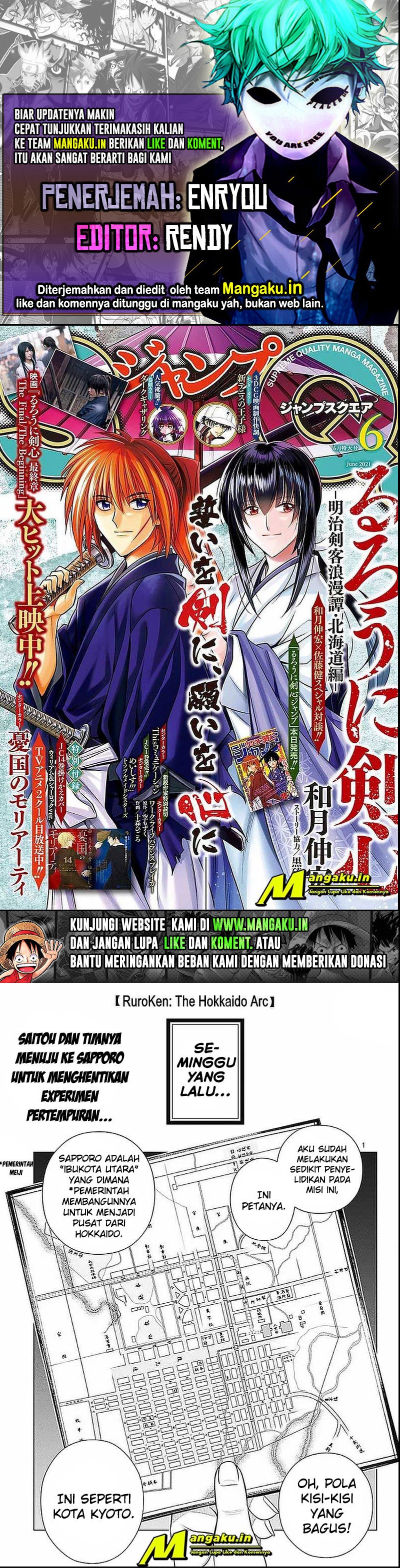 Rurouni Kenshin: Meiji Kenkaku Romantan – Hokkaido-hen Chapter 36 Bahasa Indonesia