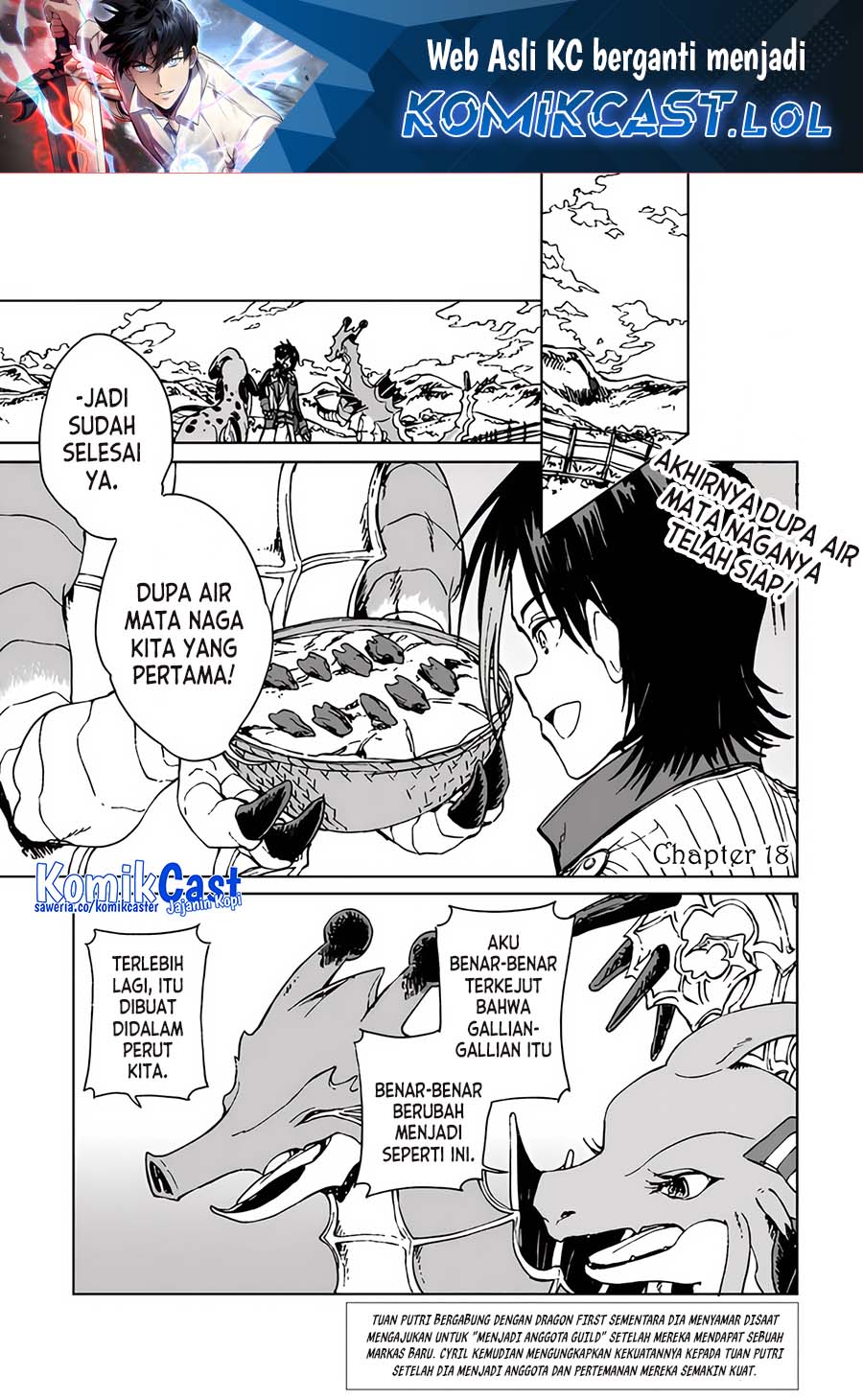 S-kyuu Guild wo Tsuihou saretakedo, Jitsu wa Ore dake Dragon no Kotoba ga Wakaru no de Chapter 18 Bahasa Indonesia