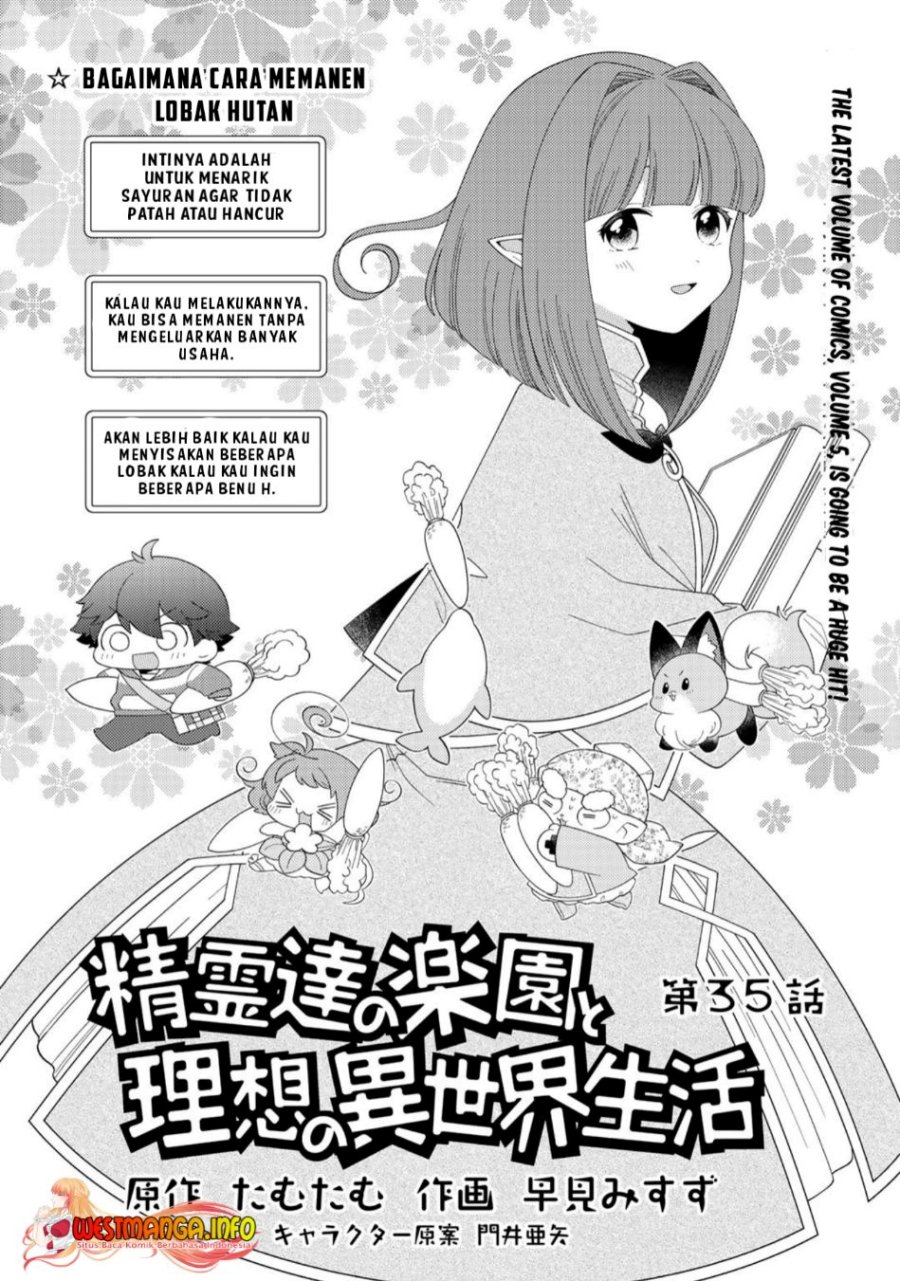 Seirei-tachi no Rakuen to Risou no Isekai Seikatsu Chapter 35 Bahasa Indonesia