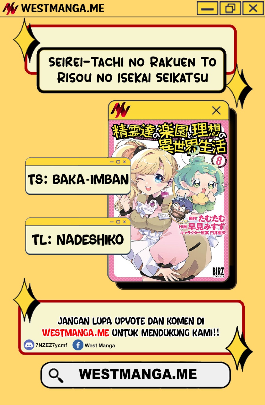 Seirei-tachi no Rakuen to Risou no Isekai Seikatsu Chapter 73 Bahasa Indonesia