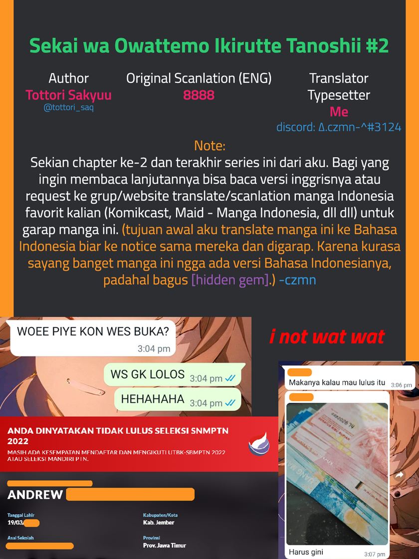 Sekai wa Owattemo Ikirutte Tanoshii chapter 2