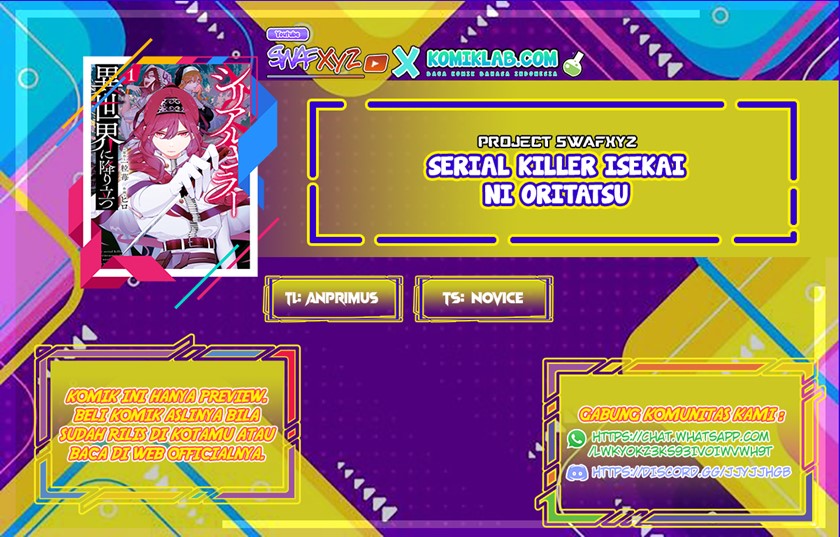Serial Killer Isekai ni Oritatsu Chapter 01 Bahasa Indonesia