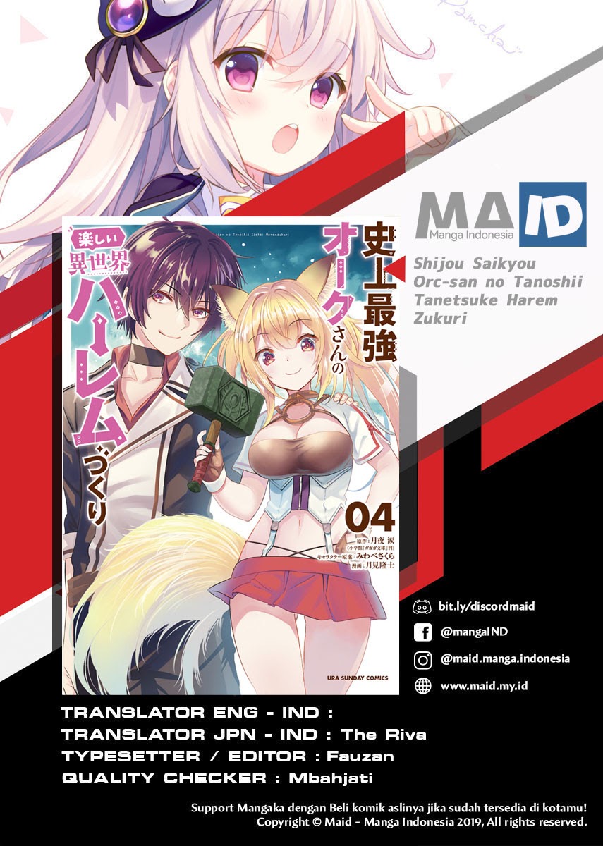 Shijou Saikyou Orc-san no Tanoshii Tanetsuke Harem Zukuri Chapter 37 Bahasa Indonesia
