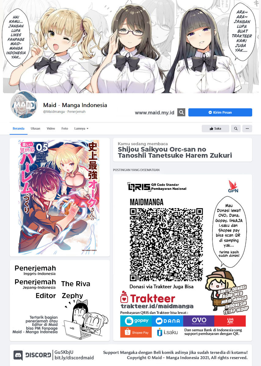 Shijou Saikyou Orc-san no Tanoshii Tanetsuke Harem Zukuri Chapter 58.2 Bahasa Indonesia