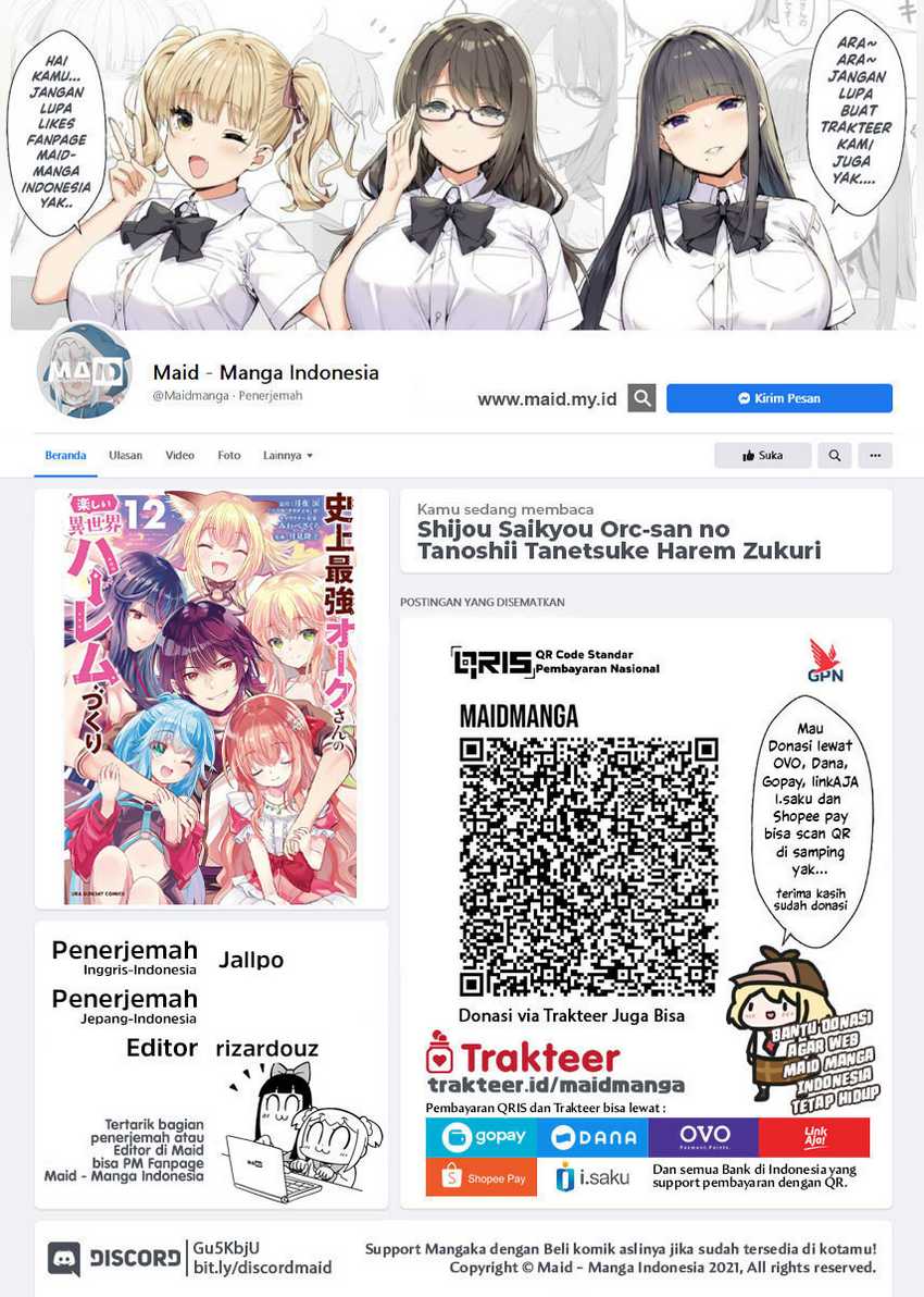 Shijou Saikyou Orc-san no Tanoshii Tanetsuke Harem Zukuri Chapter 112 Bahasa Indonesia