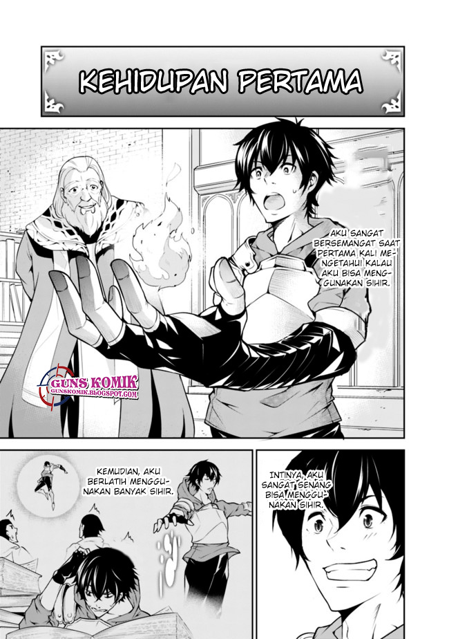 Shijou Saikyou no Mahou Kenshi, F Rank Boukensha ni Tensei Suru Chapter 01.2 Bahasa Indonesia