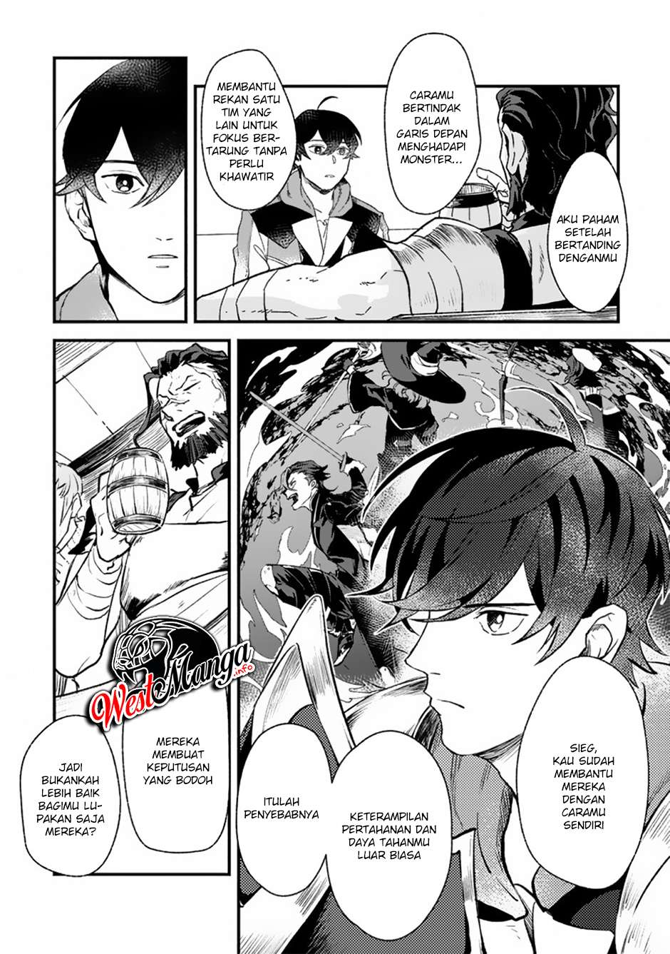Sono Monban, Saikyou Nitsuki: Tsuihou Sareta Bougyo Ryoku 9999 no Senshi, Outo no Monban Toshite Musou Suru Chapter 02.2 Bahasa Indonesia
