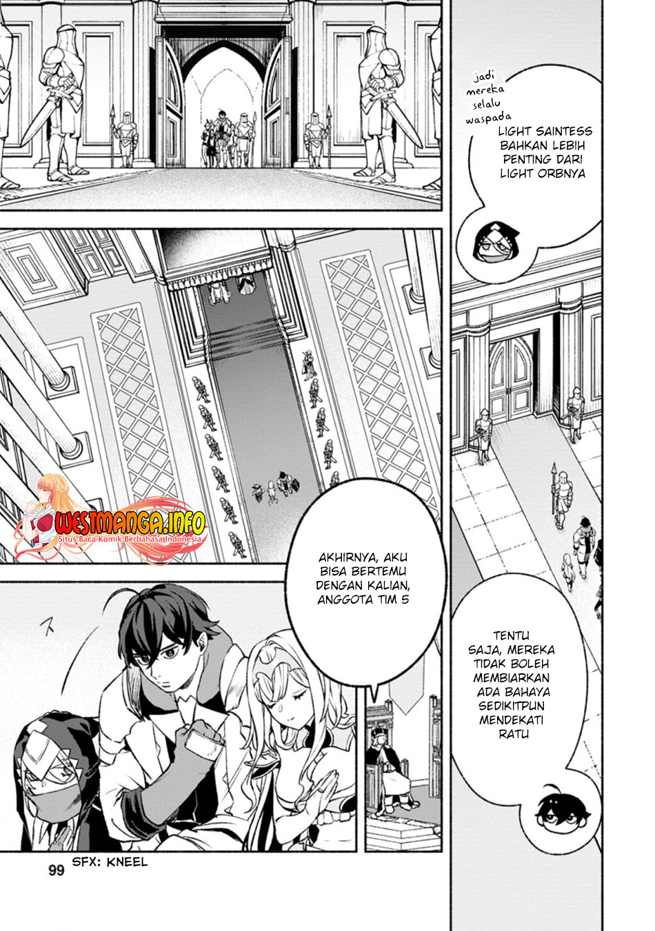 Sono Monban, Saikyou Nitsuki: Tsuihou Sareta Bougyo Ryoku 9999 no Senshi, Outo no Monban Toshite Musou Suru Chapter 14.1 Bahasa Indonesia