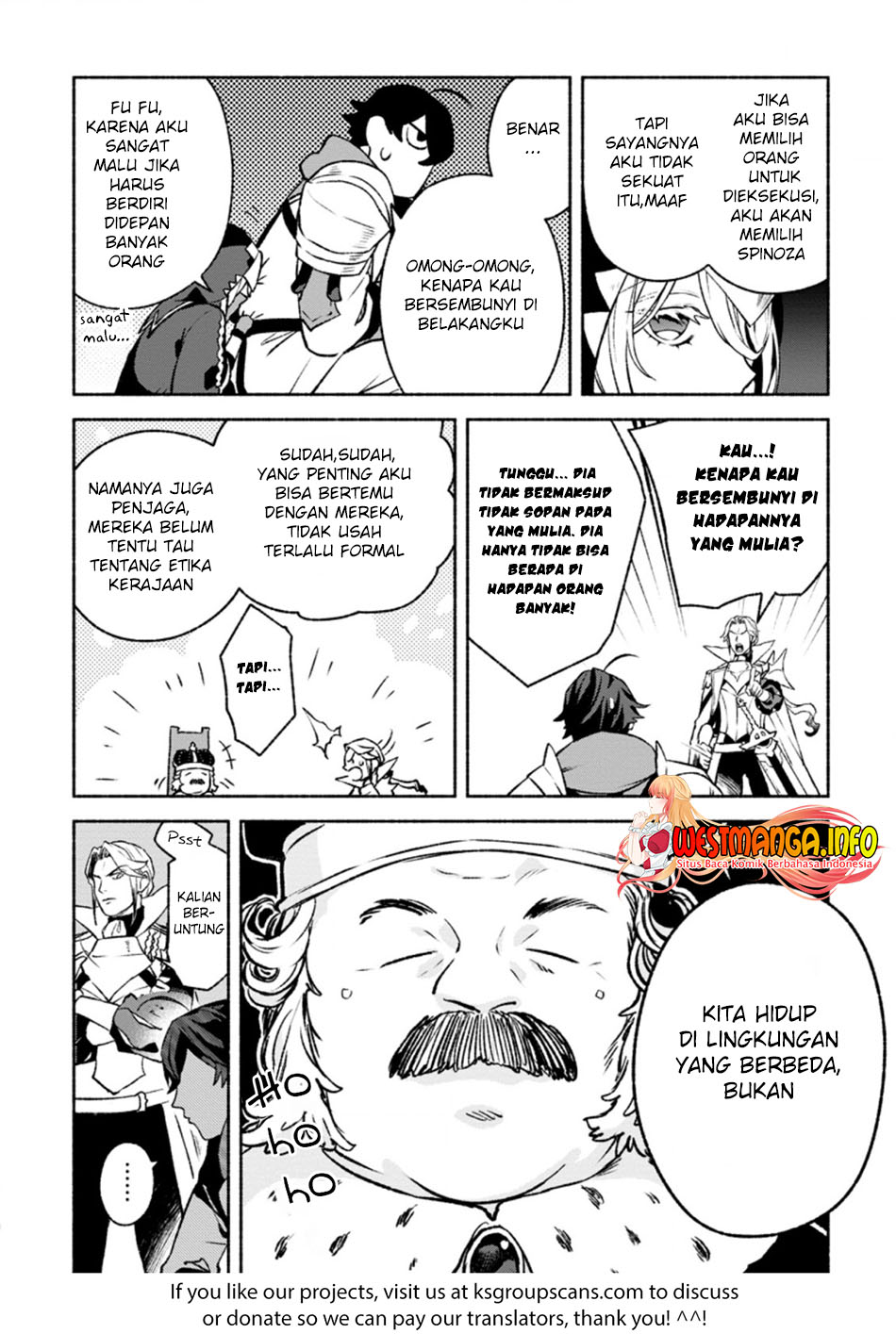 Sono Monban, Saikyou Nitsuki: Tsuihou Sareta Bougyo Ryoku 9999 no Senshi, Outo no Monban Toshite Musou Suru Chapter 14.1 Bahasa Indonesia