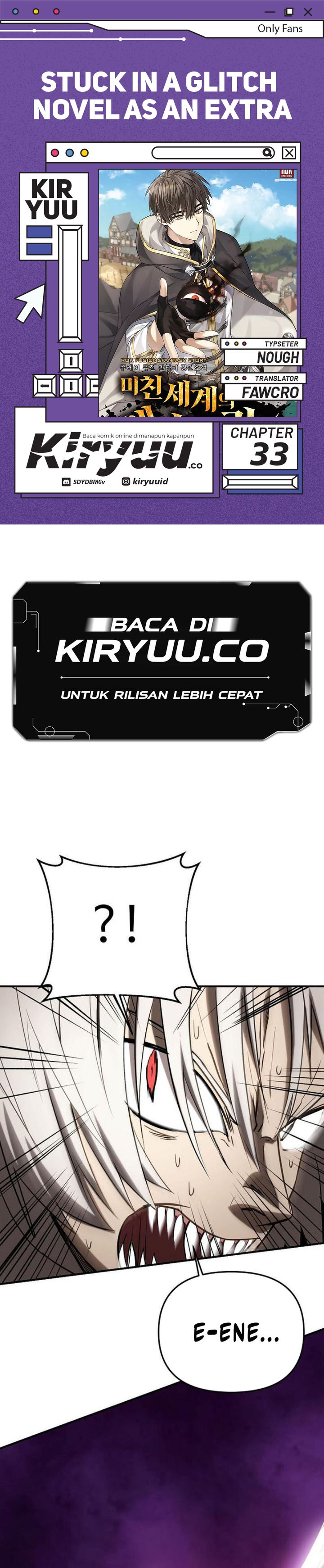 Stuck in a Glitch Novel as an Extra Chapter 33 Bahasa Indonesia