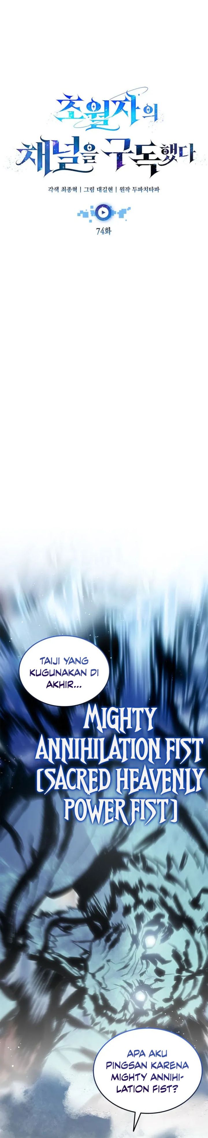 Subscribing to the Transcendent’s Channel Chapter 74 Bahasa Indonesia