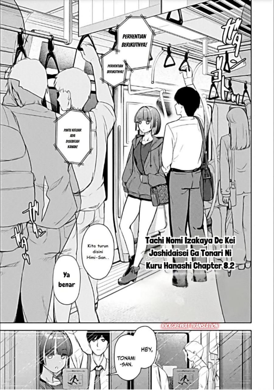 Tachi Nomi Izakaya De Kei Joshidaisei Ga Tonari Ni Kuru Hanashi Chapter 08.2 Bahasa Indonesia