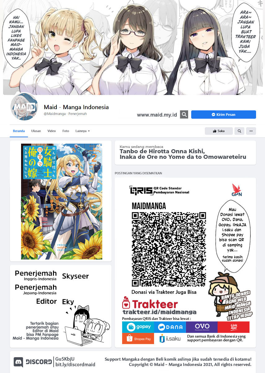 Tanbo de Hirotta Onna Kishi, Inaka de Ore no Yome da to Omowareteiru Chapter 09 Bahasa Indonesia