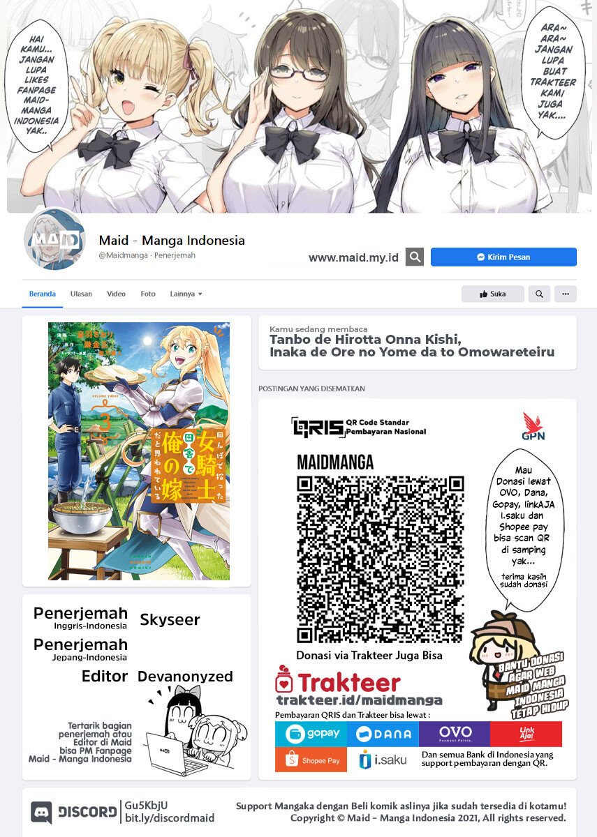 Tanbo de Hirotta Onna Kishi, Inaka de Ore no Yome da to Omowareteiru Chapter 21 Bahasa Indonesia