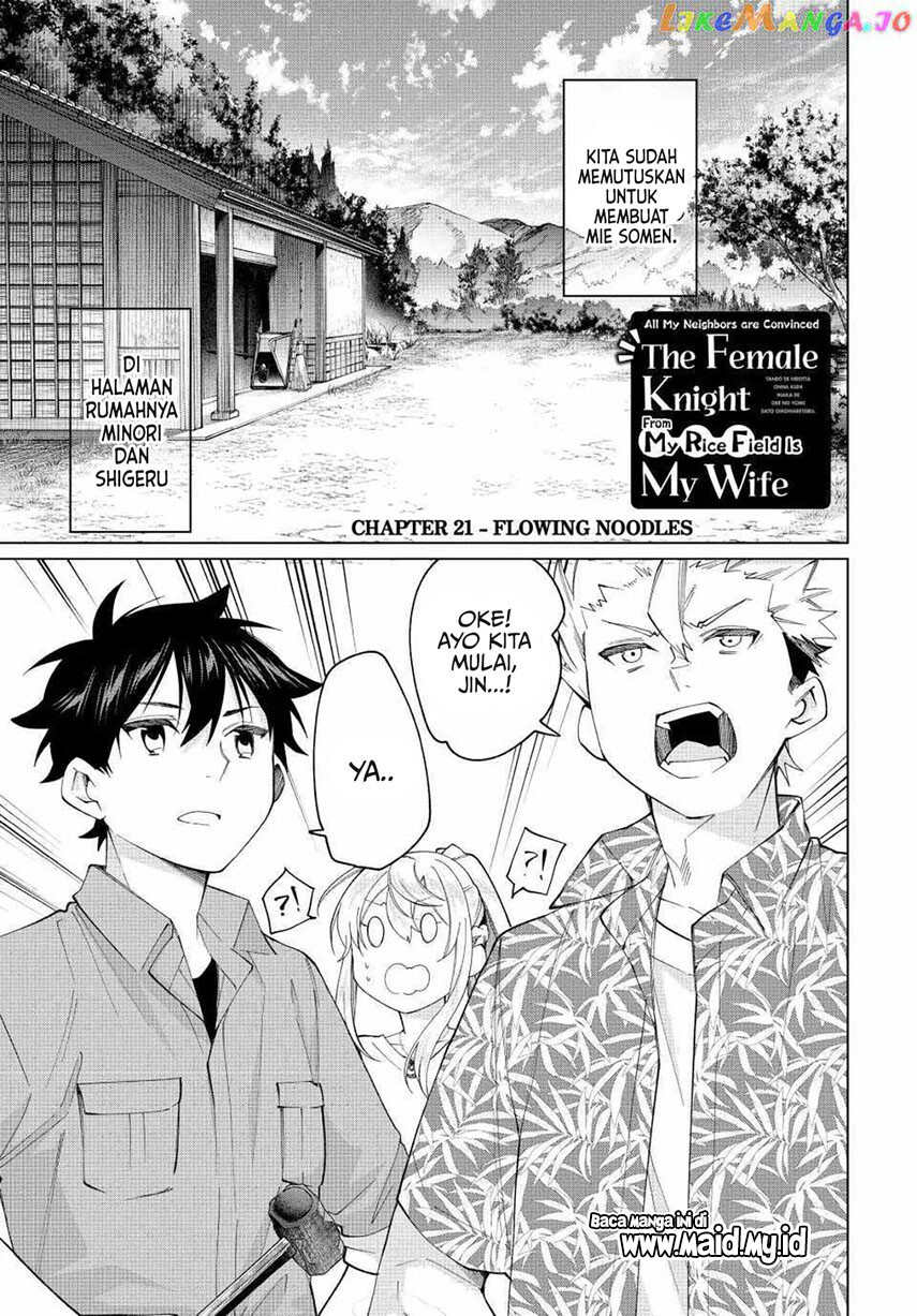 Tanbo de Hirotta Onna Kishi, Inaka de Ore no Yome da to Omowareteiru Chapter 21 Bahasa Indonesia