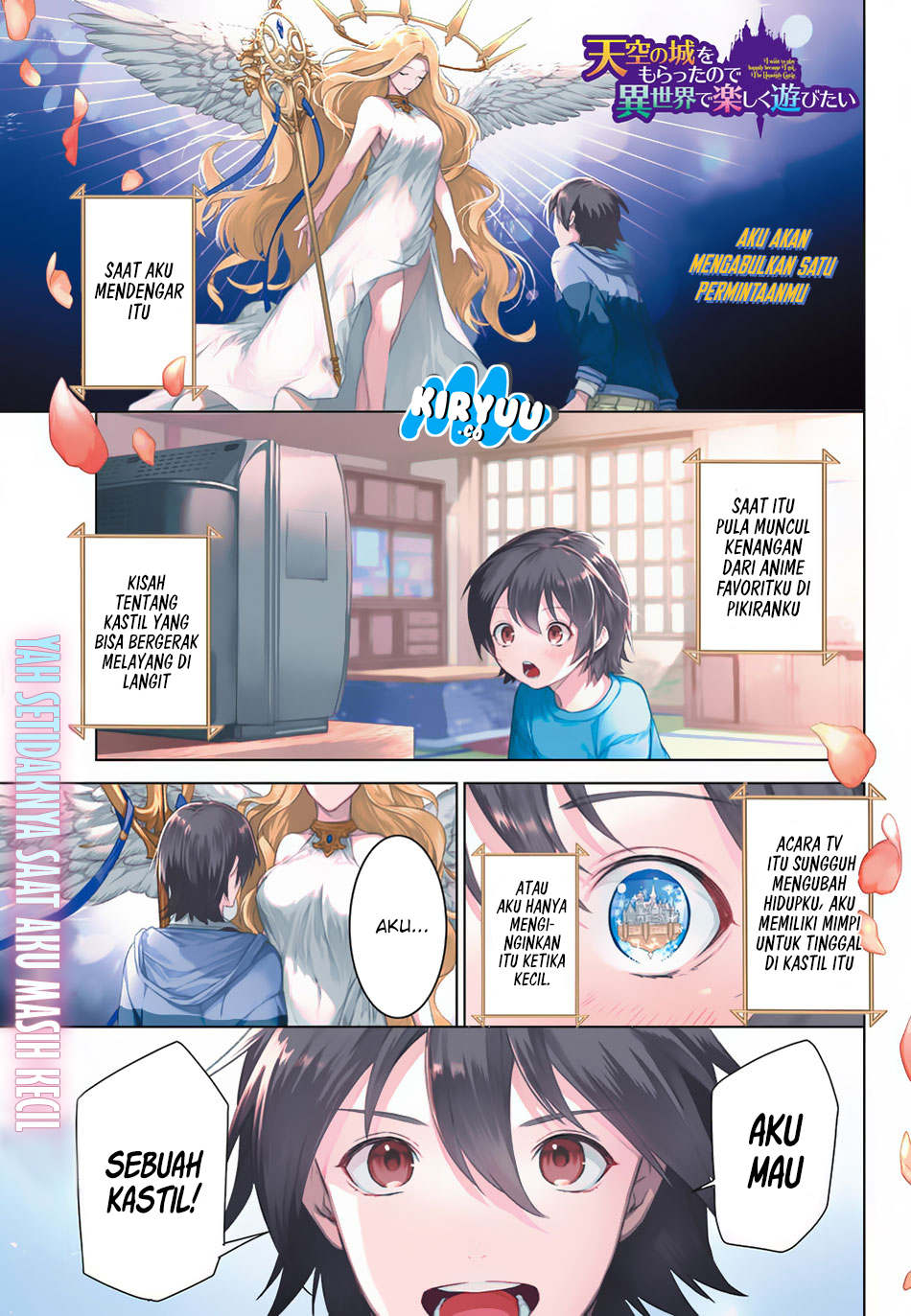 Tenkuu no Shiro o Moratta no de Isekai de Tanoshiku Asobitai Chapter 01 Bahasa Indonesia