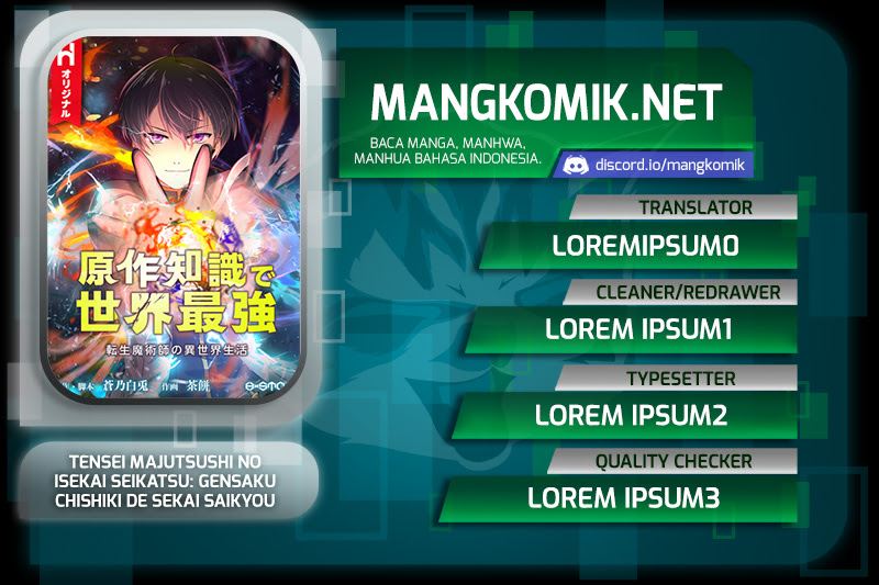 Tensei Majutsushi no Isekai Seikatsu: Gensaku Chishiki de Sekai Saikyou Chapter 08 Bahasa Indonesia