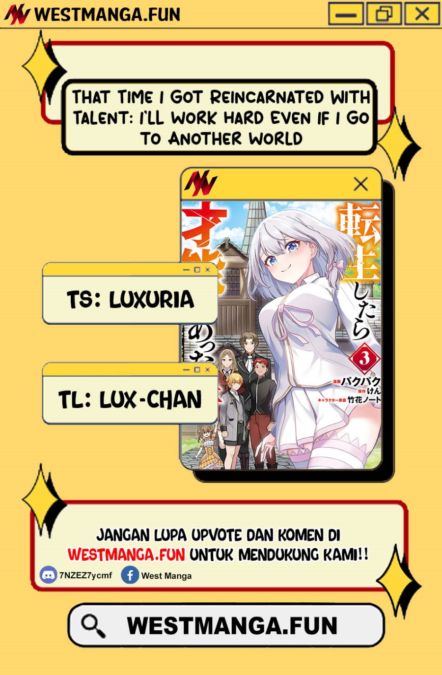 That Time I Got Reincarnated With Talent ~I’ll Work Hard Even if I Go to Another World~ Chapter 17 Bahasa Indonesia