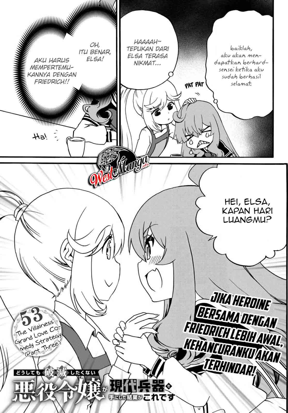 The Villainess Will Crush Her Destruction End Through Modern Firepower Chapter 53 Bahasa Indonesia