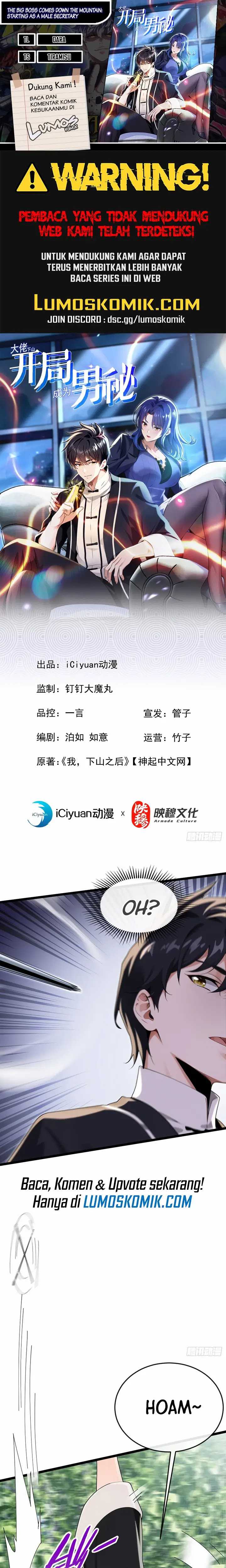 The Big Boss Comes Down the Mountain: Starting as a Male Secretary Chapter 05 Bahasa Indonesia