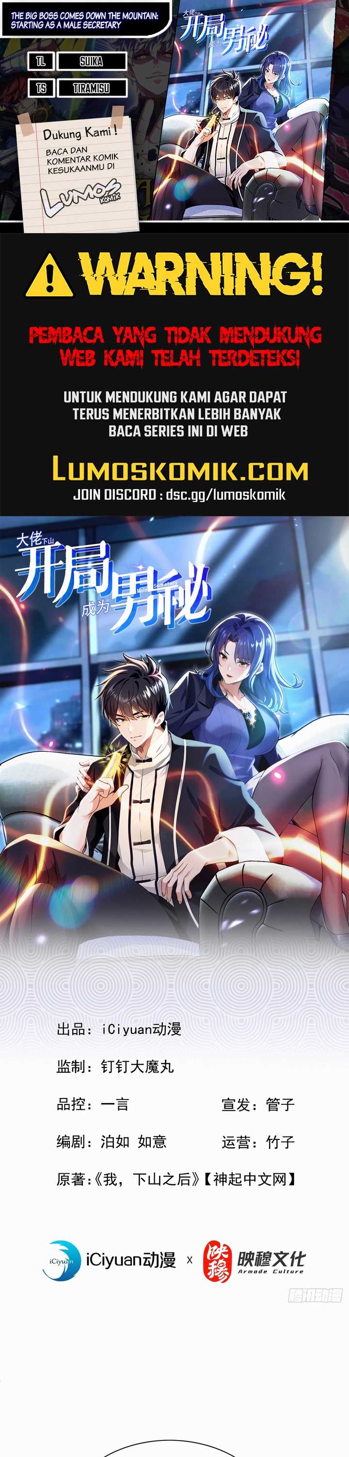 The Big Boss Comes Down the Mountain: Starting as a Male Secretary Chapter 15 Bahasa Indonesia