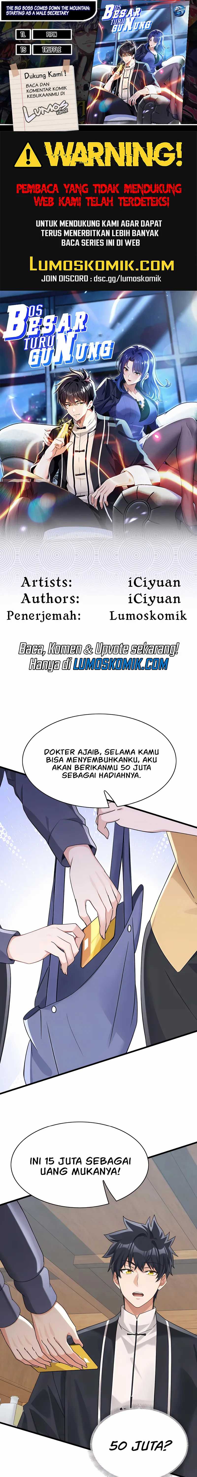 The Big Boss Comes Down the Mountain: Starting as a Male Secretary Chapter 57 Bahasa Indonesia
