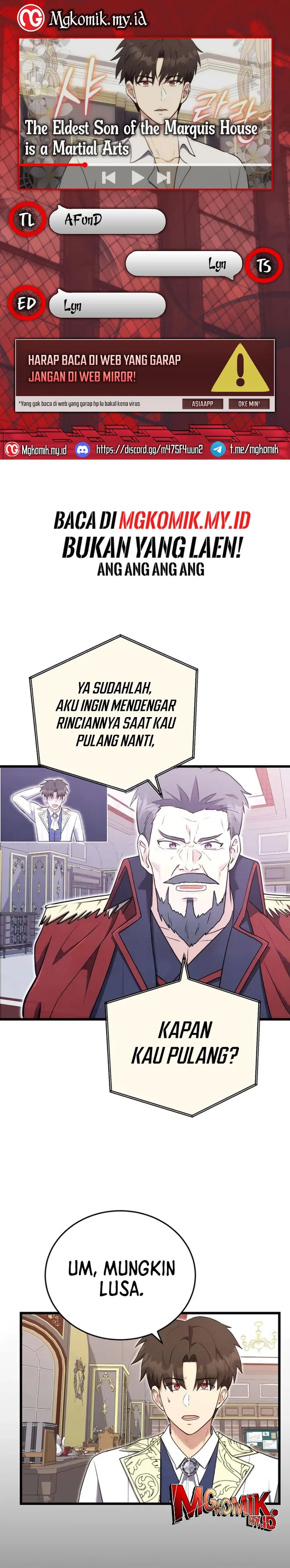 The Eldest Son of the Marquis House is a Martial Artist Chapter 19 Bahasa Indonesia